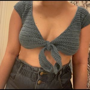 Crochet tie top